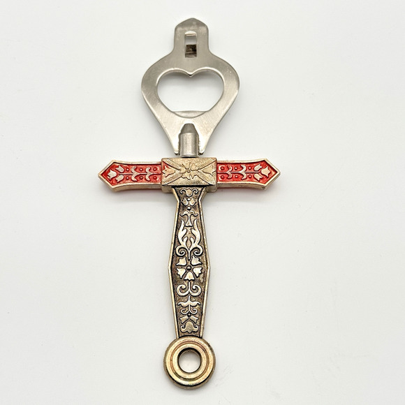 Celtic Cross Sword Bottle Opener Mid Century Breweriana Barware Beer Medieval - Picture 1 of 7